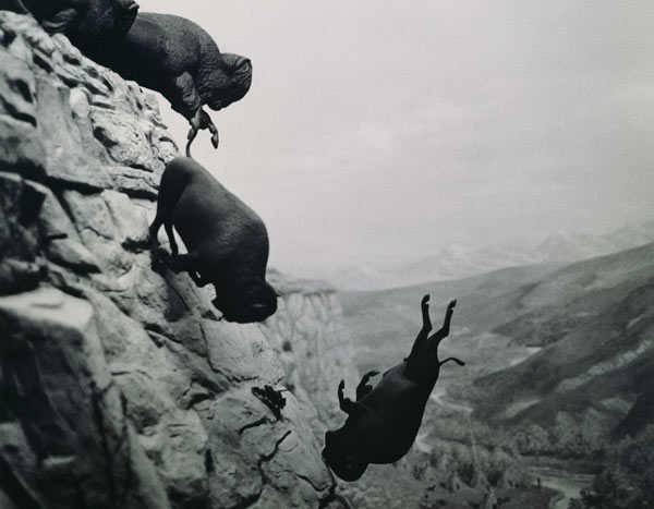 David Wojnarowicz (bom 1954 died 1992) Untitled (Buffalo) 1988-89. Vintage gelatin silver print, signed on verso, 28 5/8 x 35 3/4 inches. Courtesy of the Estate of David Wojnarowrcz P.P.O.W Gallery, New York, Tacoma Art Museum, and The Bronx Museum of the Arts. 