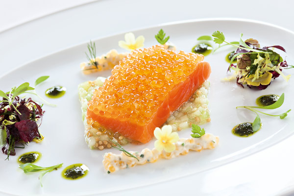 Lake char on cucumber risotto by Chef Harald Wohlfahrt