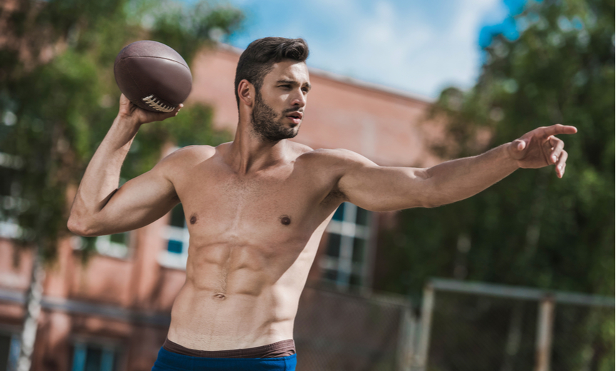 football man with abs