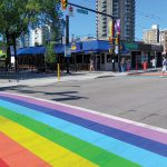 Rainbow crosswalk in Vancouver’s Davie Village