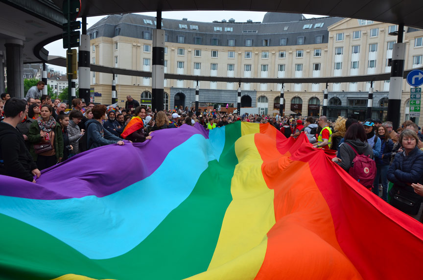 belgian pride giant rainbow flag