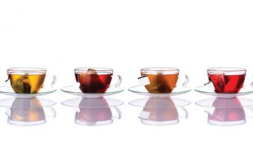 teas in glass cups