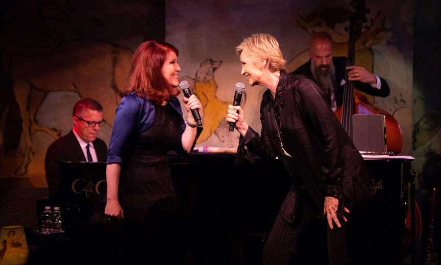 jane and kate on stage at cafe carlyle