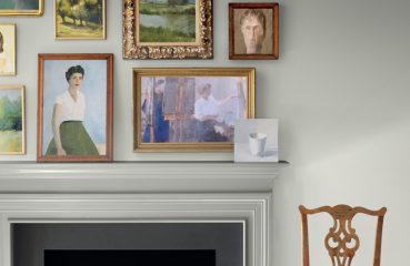 Benjamin Moore's Color of the Year Featured on a Wall with Art