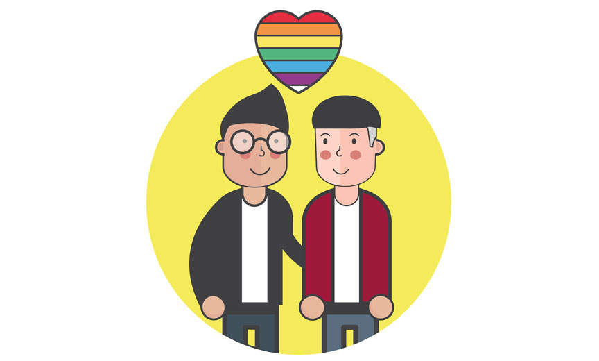 Illustration of a Gay Daddy and an Adult Boy