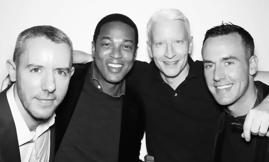 Benjamin Maisani, Don Lemon, Anderson Cooper, and Lemon's partner Tim Malone.