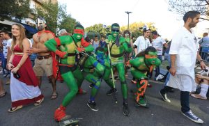 ninja turtle men at parade