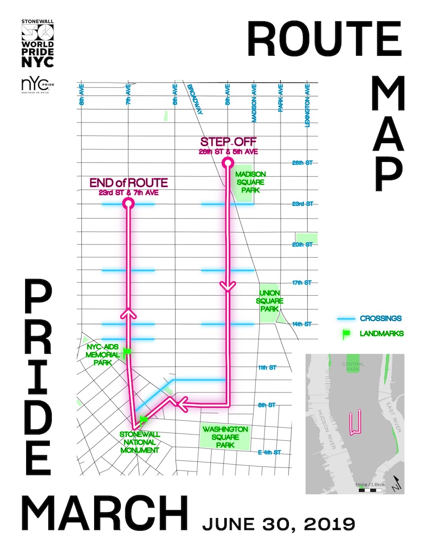 Pride March Map 2019