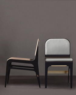 Bardot Chair in Slate and Nude by Gabriel Scott