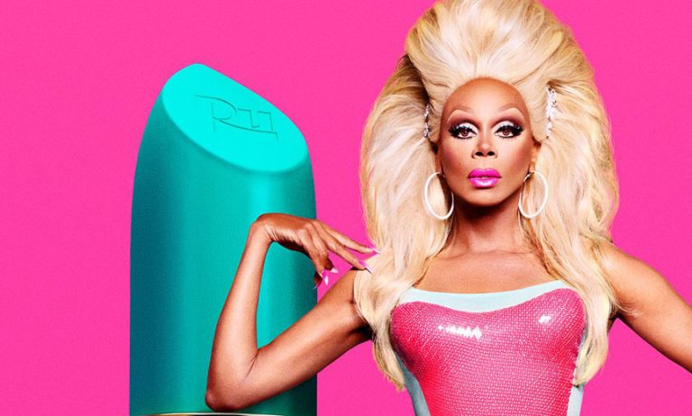 RuPaul Posed with a Giant Lipstick