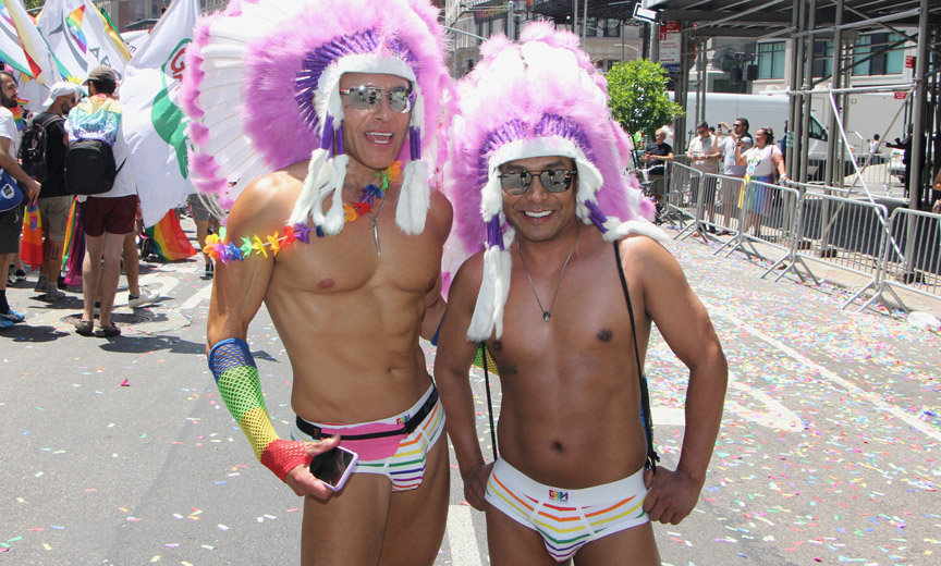 gay men with native american headdresses