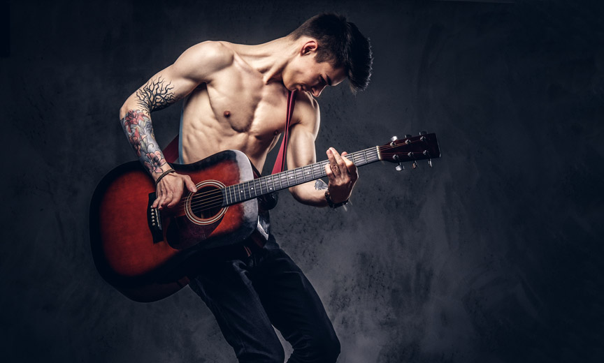 A Man Plays Guitar Like a Movie Star