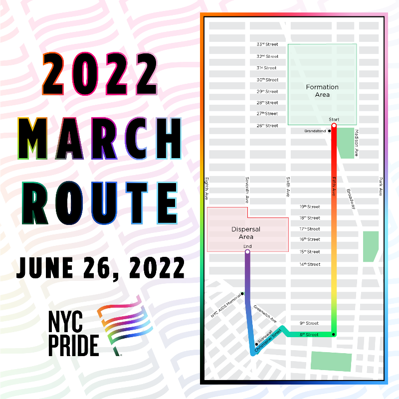 NYC Pride 2022 March Route Revealed
