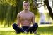 young man in lotus position